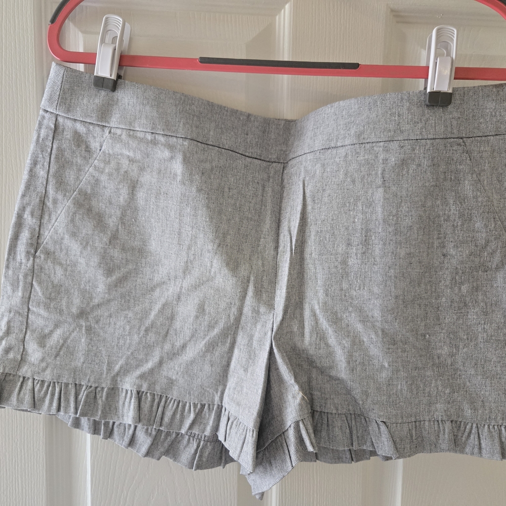 LOFT Gray High Waist Frayed Hem Shorts
